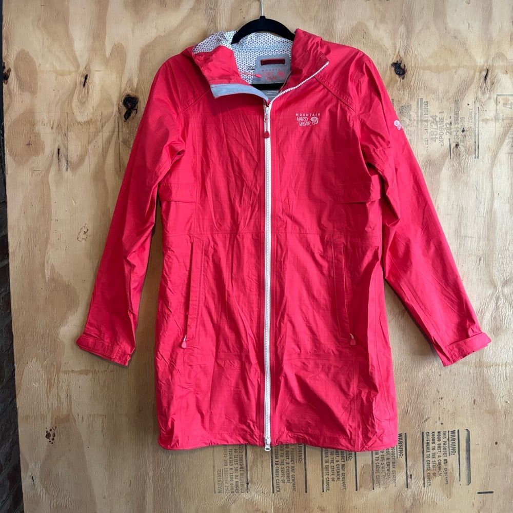 Mountain Hardwear Red Dry Q Evap Waterproof Rain Parka Sz S * Flaws